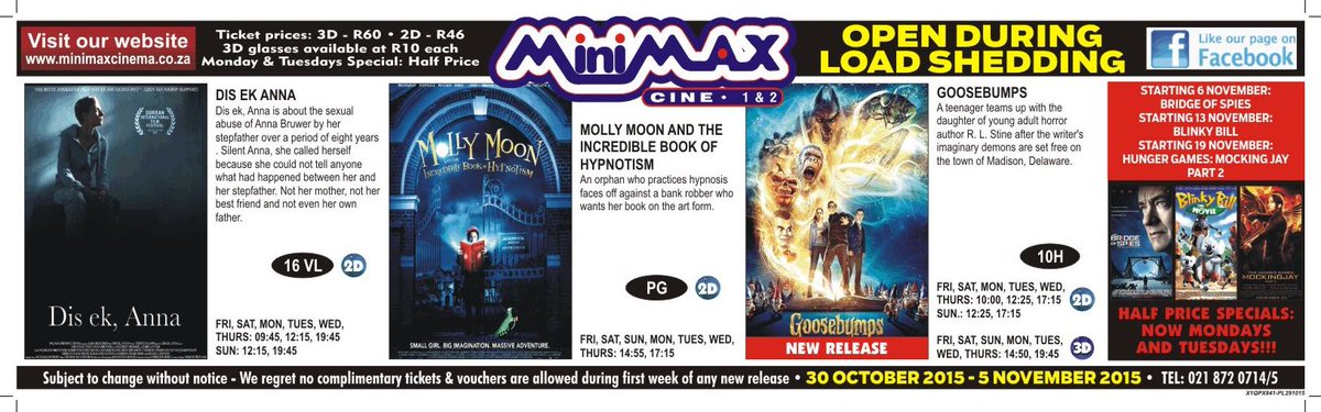 minimaxcinema's tweet photo. 30Oct– 05Nov at Minimax: #GoosebumpsMovie #DisEkAnna #MollyMoon #MinimaxMagic Show times: https://t.co/pRcEPnybXy https://t.co/9BQscmIFGh