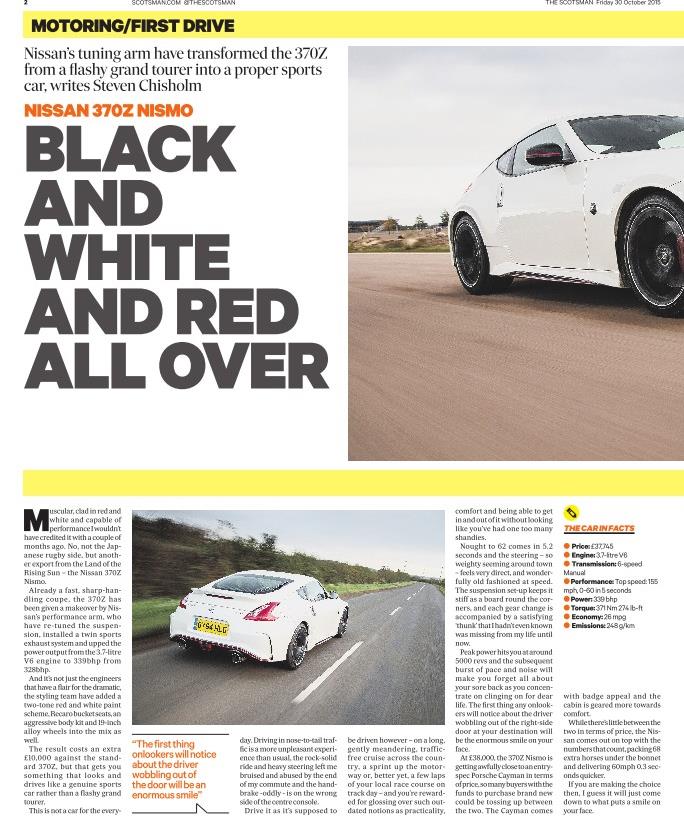 ScotsMotorsMark's tweet photo. Black and White and Red all over !  @scotsmanmotors reviews the Nissan 370Z Nismo @EdinburghNissan https://t.co/CFeYzqkGUs