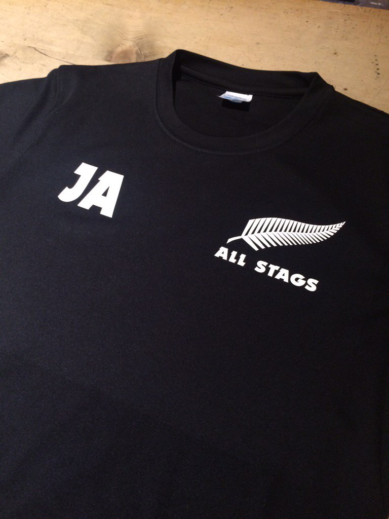 JedaPrint's tweet photo. #RWC2015final this weekend, printed #stagdo tshirts just in time for Saturday!! #NZLvAUS #printing https://t.co/IREB61Tfzt