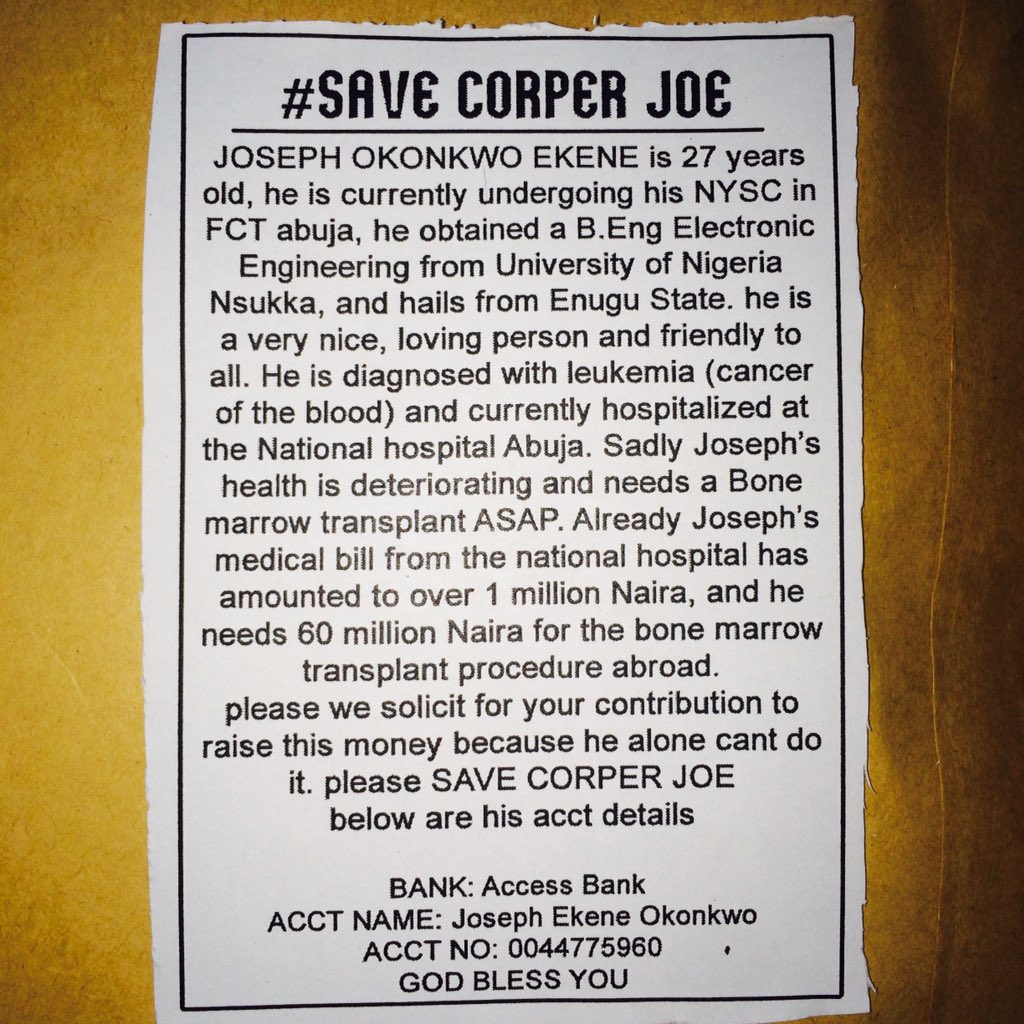 ce_ngwu's tweet photo. #SaveCorperJoe from leukemia #1k4Joe outreach on the streets of Abuja today @DailyPostNGR https://t.co/rxawr04668
