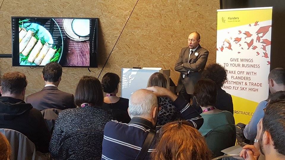 BeExpo2015's tweet photo. Press conference about the first public insect tasting in Italy! @FlandersTrade @WalloniaBe @BrusInvExp #expo2015 https://t.co/UaRn4RjVRf