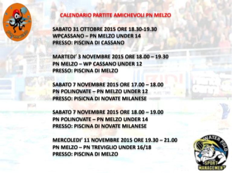 raffa71p's tweet photo. Ecco gli impegni #PnMelzo pre Campionato @PallanuotoIta @Sportman_IT @waterpolosmart @PoliNovate @GazzMartesana https://t.co/DI2xhwvWzl