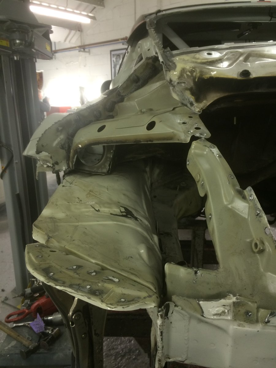 PrimePaintBody's tweet image. Porsche GT Cup Car. In for some jigging and a new quarter panel.
