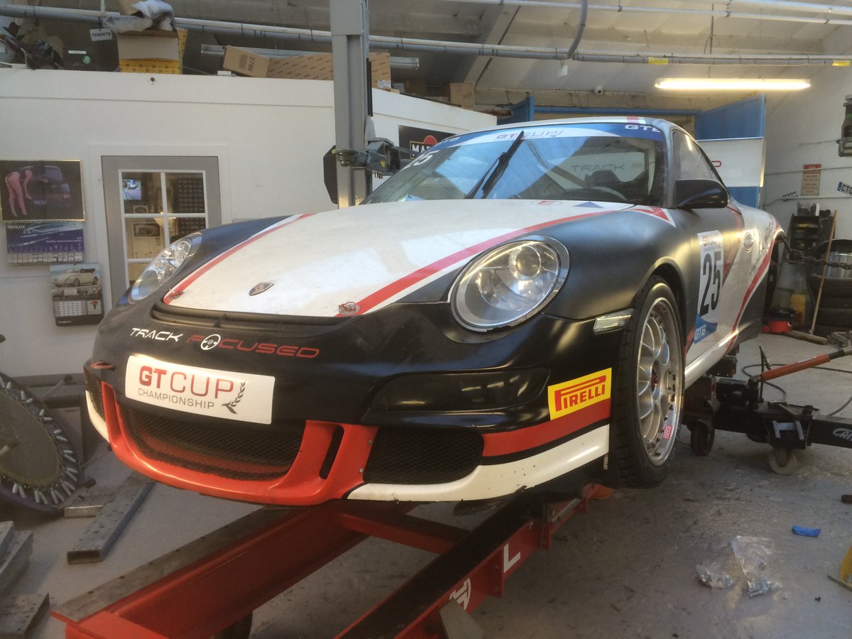 PrimePaintBody's tweet image. Porsche GT Cup Car. In for some jigging and a new quarter panel.