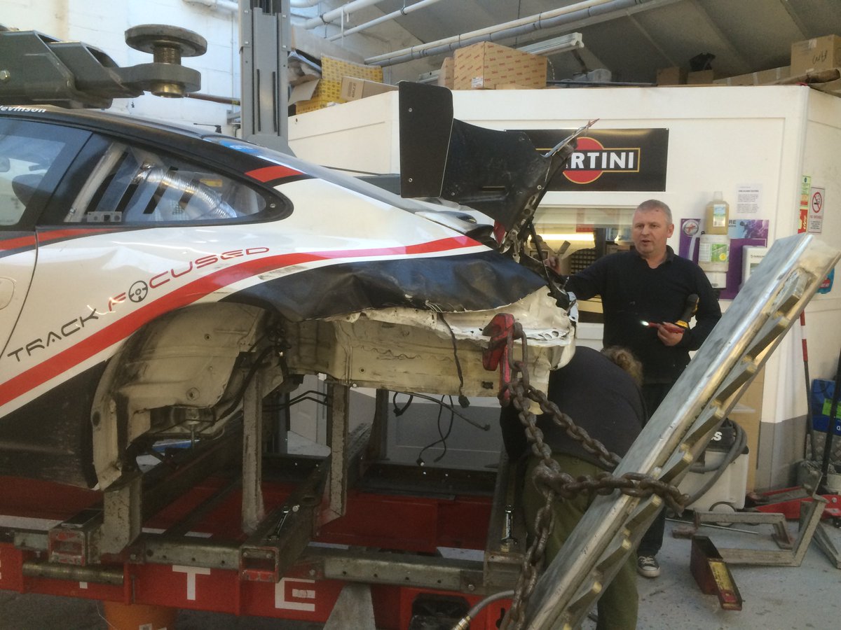 PrimePaintBody's tweet image. Porsche GT Cup Car. In for some jigging and a new quarter panel.