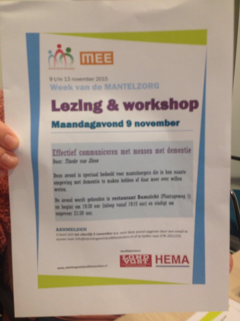 MEE Drechtsteden &amp; SWA mogen een prachtige week van de Mantelzorg houden voor jong en oud! Komen jullie ook?