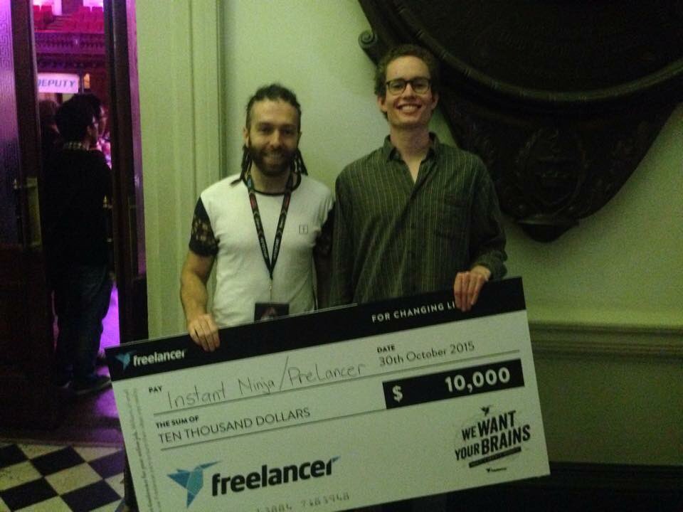collusionapp's tweet photo. Look at these happy #hackathon winners!! #sydstart2015 https://t.co/KaDv9yLhrb