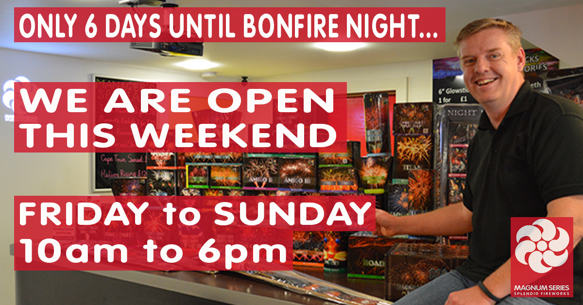 MagnumSeries's tweet photo. Only 6 Days until #BonfireNight.Visit us at 18 Pimlico Road, Expressway Industrial Estate, Runcorn, Cheshire. WA74US https://t.co/EAyKVy86ug