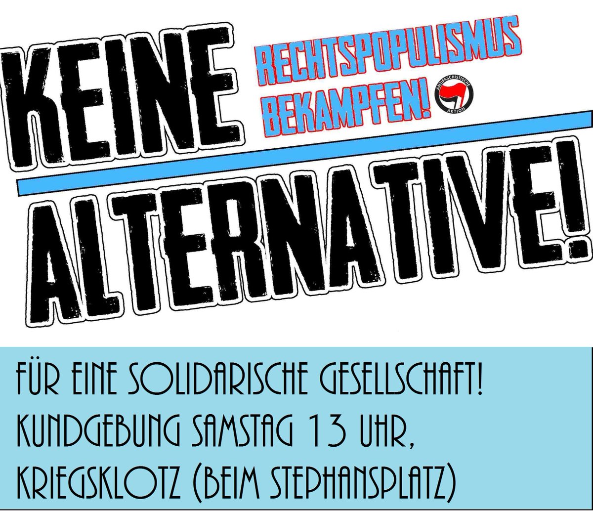 AStA UHH &amp; HAW rufen zur Kundgebung gegen die AfD auf. 13 Uhr Kriegsklotz #noafd #gegenrechts #3110hh #refugees