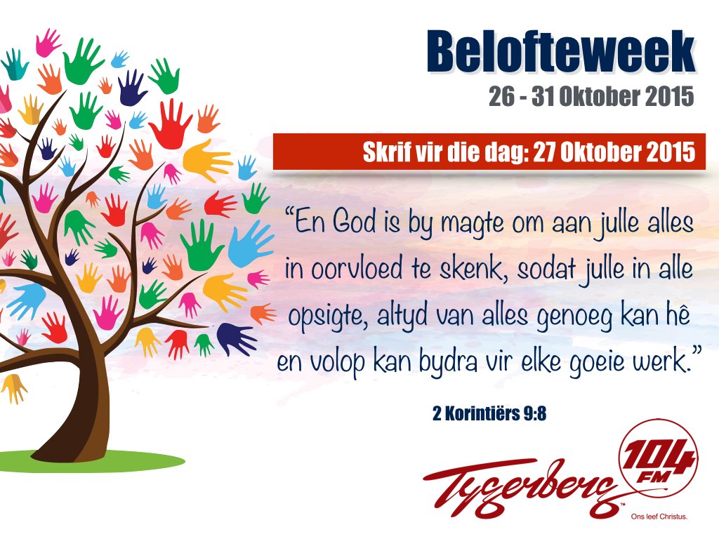 Tygerberg104fm's tweet photo. #BelofteWeek2015 https://t.co/WhjOPXBCam