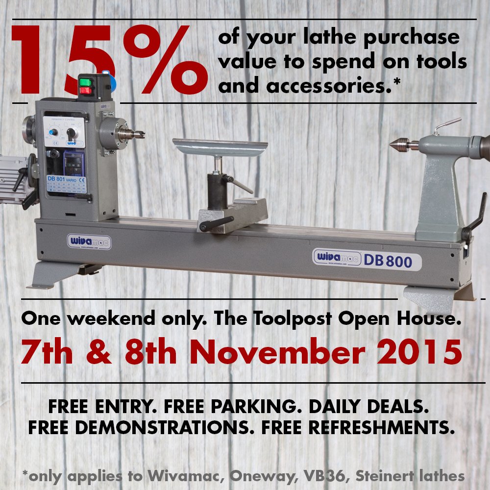 ToolPost's tweet image. Buy a lathe during the Open House &amp;amp; get a ToolPost Tooling Allowance Voucher equal to 15% of the price.