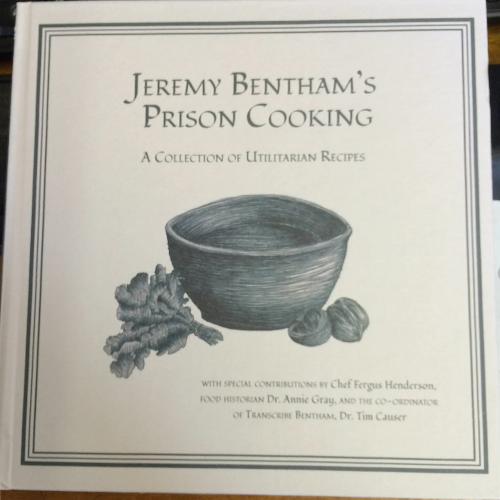 Nickuae's tweet photo. Just got my copy of 'Jeremy Bentham's Prison Cooking' - lovely work @TimCauser @TranscriBentham &amp; @BenthamCookbook ! https://t.co/MW2rZtXftT