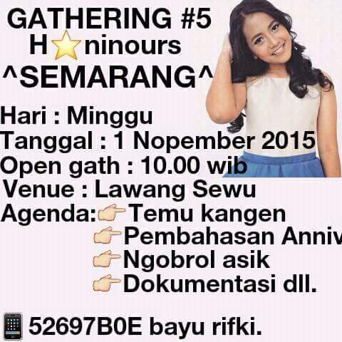 [GATHERING HANINOURS SEMARANG] Buat yg di Semarang dan sekitarnya, jgn lupa hadiri gath-nya yaa :)
