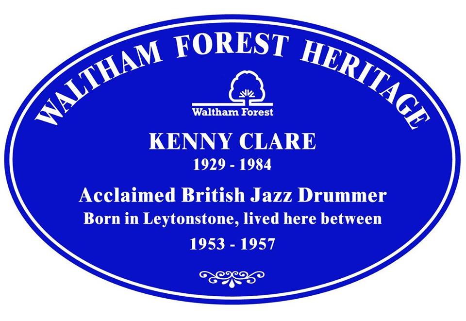 JazzArchive's tweet photo. Drummer Kenny Clare has been recognised with a Blue Plaque in his London home #Leytonstone https://t.co/d2uiPGjnVy https://t.co/POWzCyVzNf