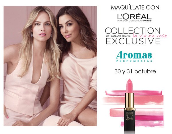 aromas's tweet image. Hoy y mañana maquíllate con @lorealparis_es y conoce #ColorRiche #LaVieEnRose Info: aromas.es/eventos