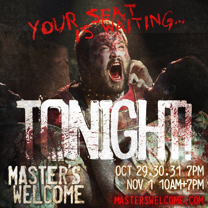 masterswelcome's tweet photo. Come experience the LAST SHOWING of #MastersWelcome in 2015 at 7 PM! https://t.co/uOrPQo2PkR #YourSeatIsWaiting https://t.co/e7ZIzbEF7R