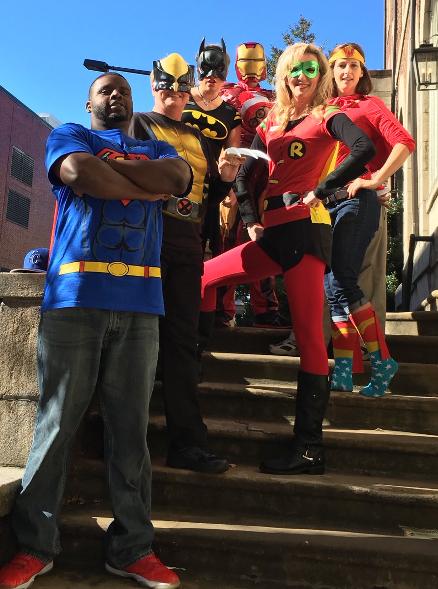 YMCAknoxville's tweet photo. Happy Halloween Eve from the Super Heroes at the DT Y - Join us today and have fun! #YFUN https://t.co/9MYfJKXZNp