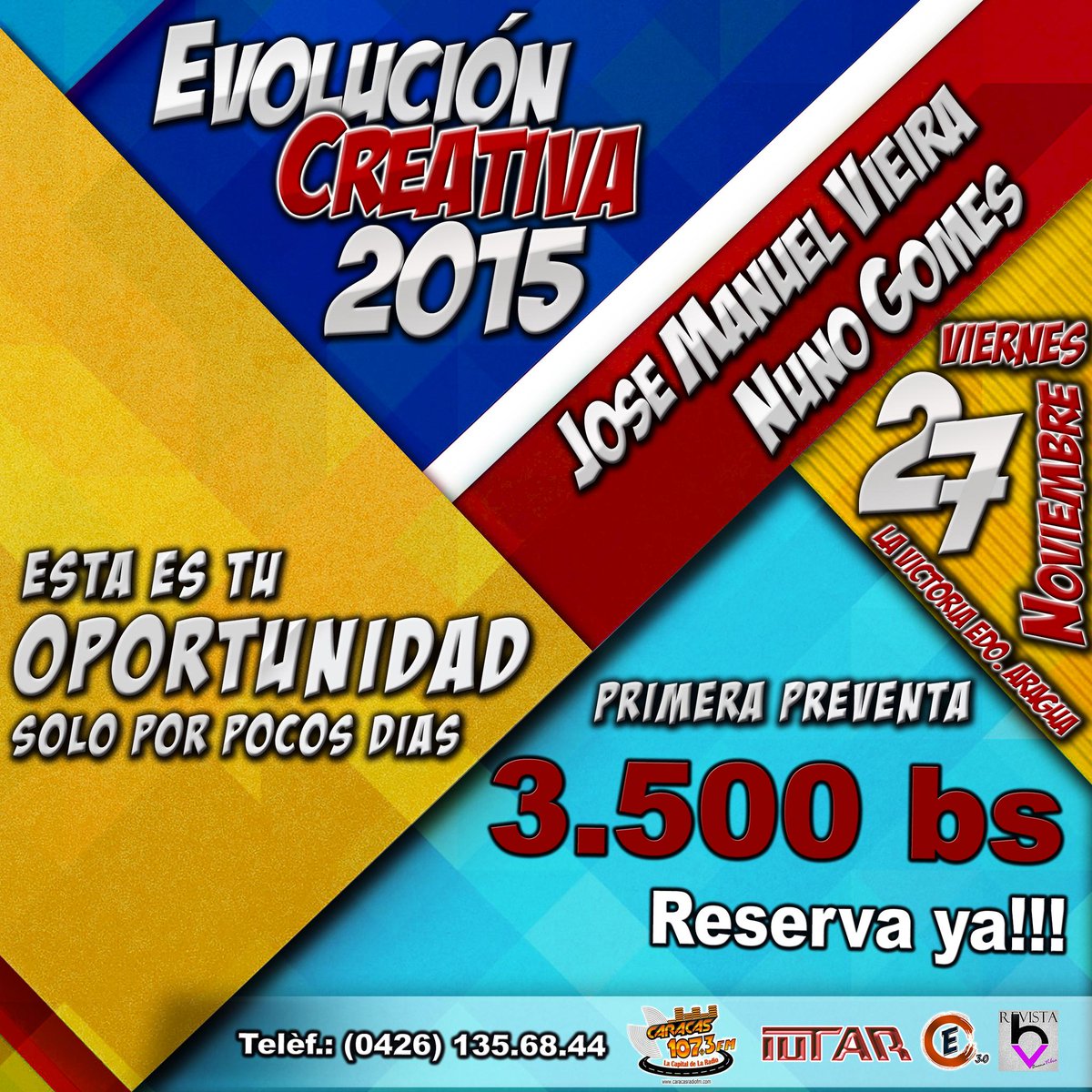 Evolucion_C's tweet photo. Solo por copos días!! RESERVA YA TU ENTRADA a #evolucioncreativa2015 https://t.co/1Hl4bWwZh2