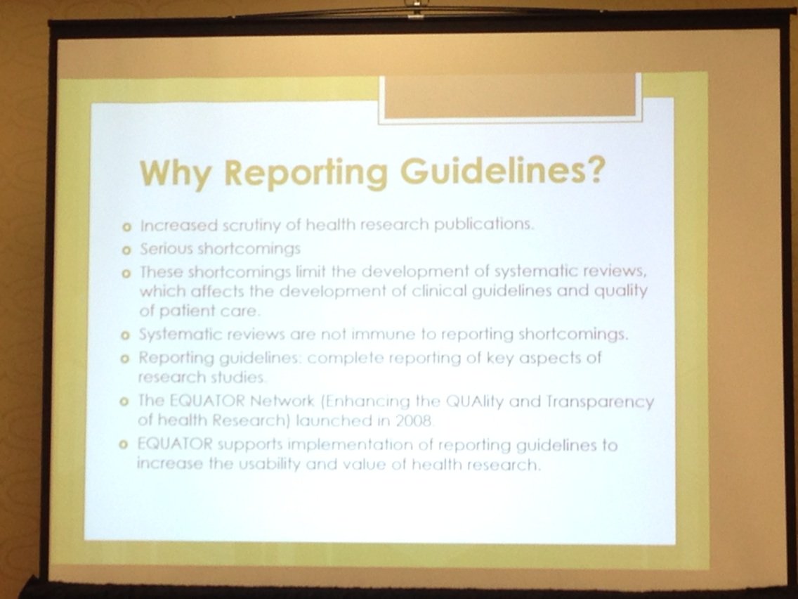 GreenArrow13's tweet photo. @ArchivesPMR @EQUATORNetwork #PIRR2015 Archives of PM&amp;R editors discuss  importance of reporting guidelines https://t.co/PBywPTaZ5v