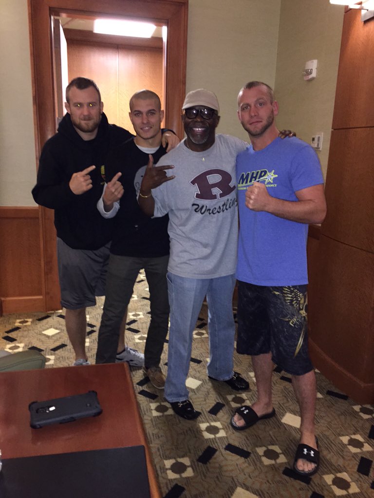 BurtWatson4real's tweet photo. Darrell Horcher &amp; Jay Haas at early morning Pre-Weight Check Title Fight CFFC 52 baby @HorcherMMA @Jayhaas08 https://t.co/Pg0hYtZfK6