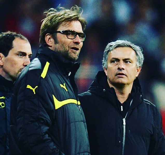 The Special one admiring ours truly, 'The Normal one.'