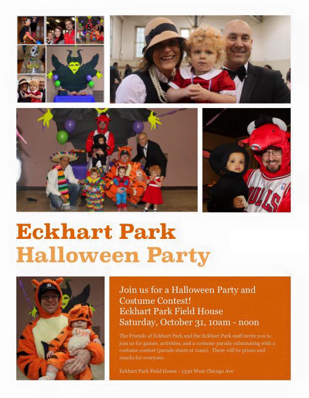 We hope to see you at the Eckhart Park Halloween Party tomorrow 10am-noon in the Fieldhouse. #eckhartpark #chiparks