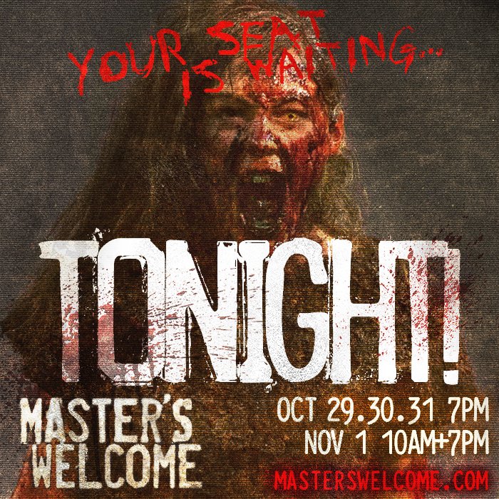 masterswelcome's tweet photo. Your seat is waiting... for the final showing TONIGHT at 7 PM! #MastersWelcome https://t.co/uOrPQo2PkR https://t.co/QtWdziiNaM