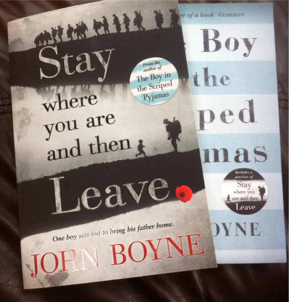 AsfaEnglish's tweet photo. Miss O'Neill's November reading recommendation: John Boyne's tale of WW1 'Stay Where You &amp; Then Leave' @ACADEMYSFA https://t.co/ZQC9xxFIgF