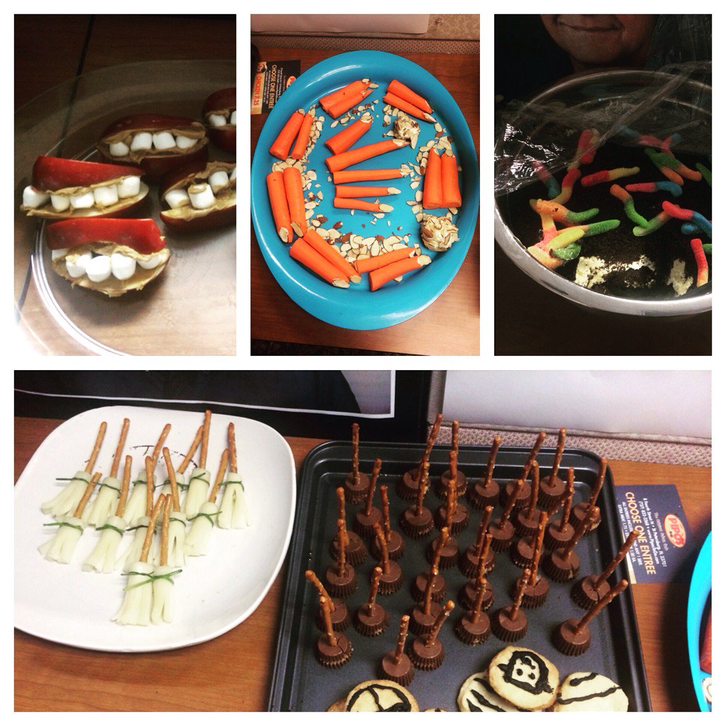 stephhayes's tweet photo. Halloween food game strong in @TB_Times features dept. #appleteeth #carrotfingers #cheesebrooms #graveyardpudding https://t.co/dllTnB3C9D