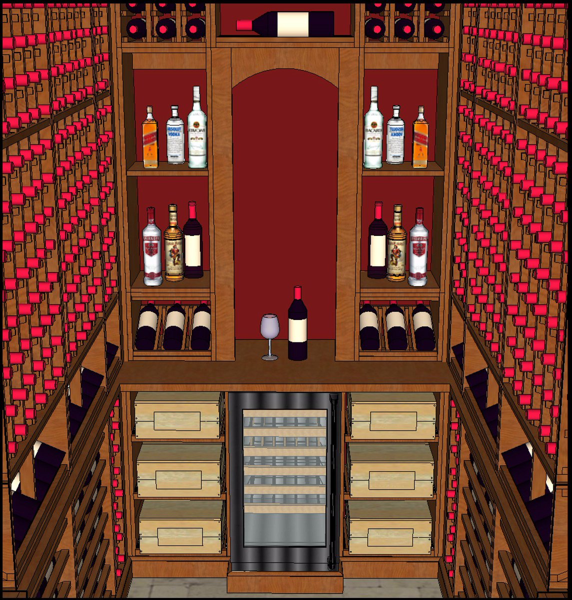 BuildwithABG's tweet photo. Alpha Builders Group - rendering of our 1,000 bottle Wine Cellar at Villa Marina #AlphaBuildersGroup #buildwithalpha https://t.co/Q5dPZ26oi6
