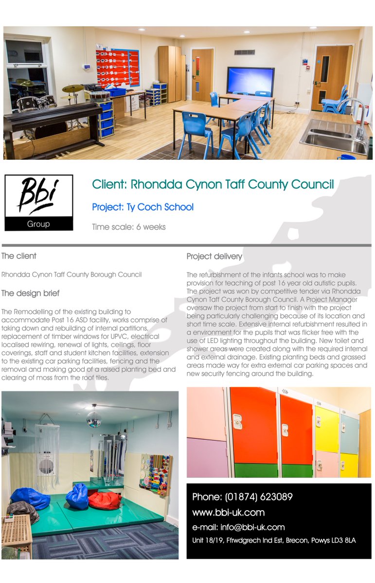 Bbi_Group's tweet image. Bbi completed a #remodelling project for @RCTCouncil which took just #6weeks and focused on #autismdesign