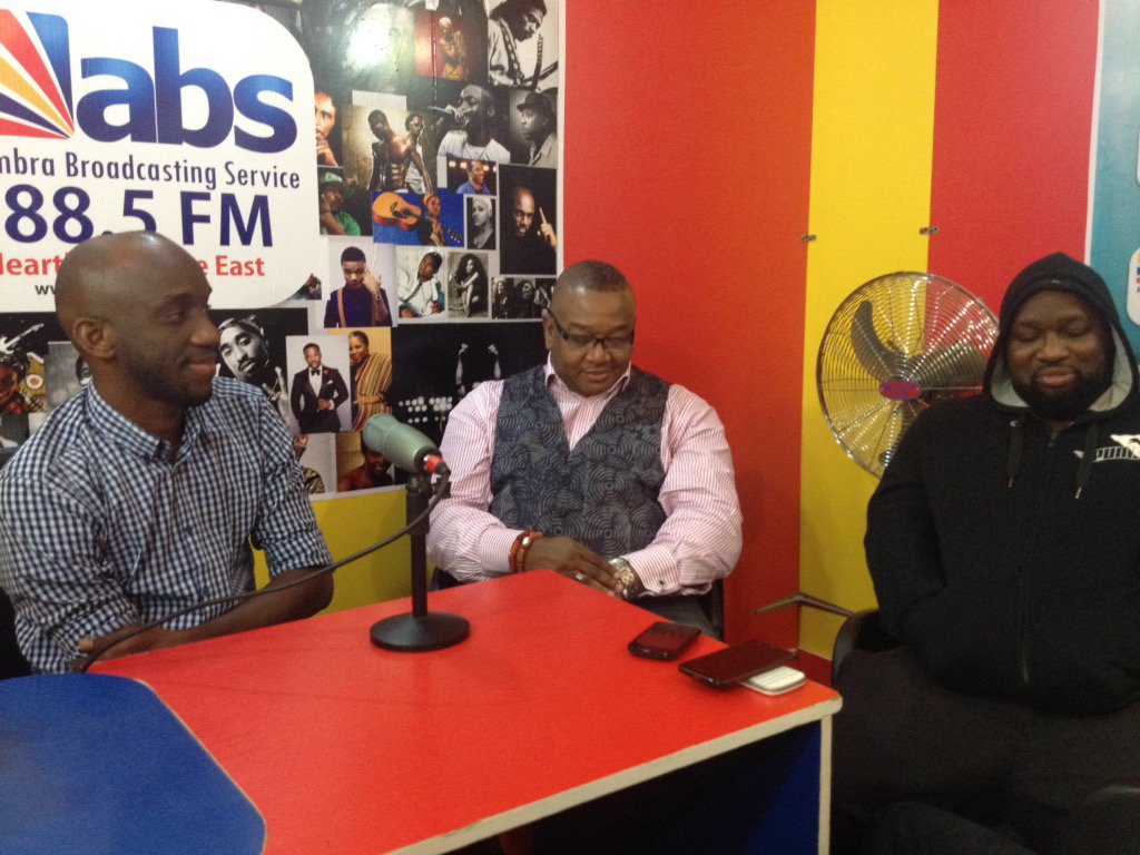 DeejayKayce's tweet photo. @ObioraObiwon @OlisaAdibua @iamslowdog and @parrotmouth in the studios of @absradiotv 88.5fm Awka.
#MissAnambra2015 https://t.co/d5NEiFgMua