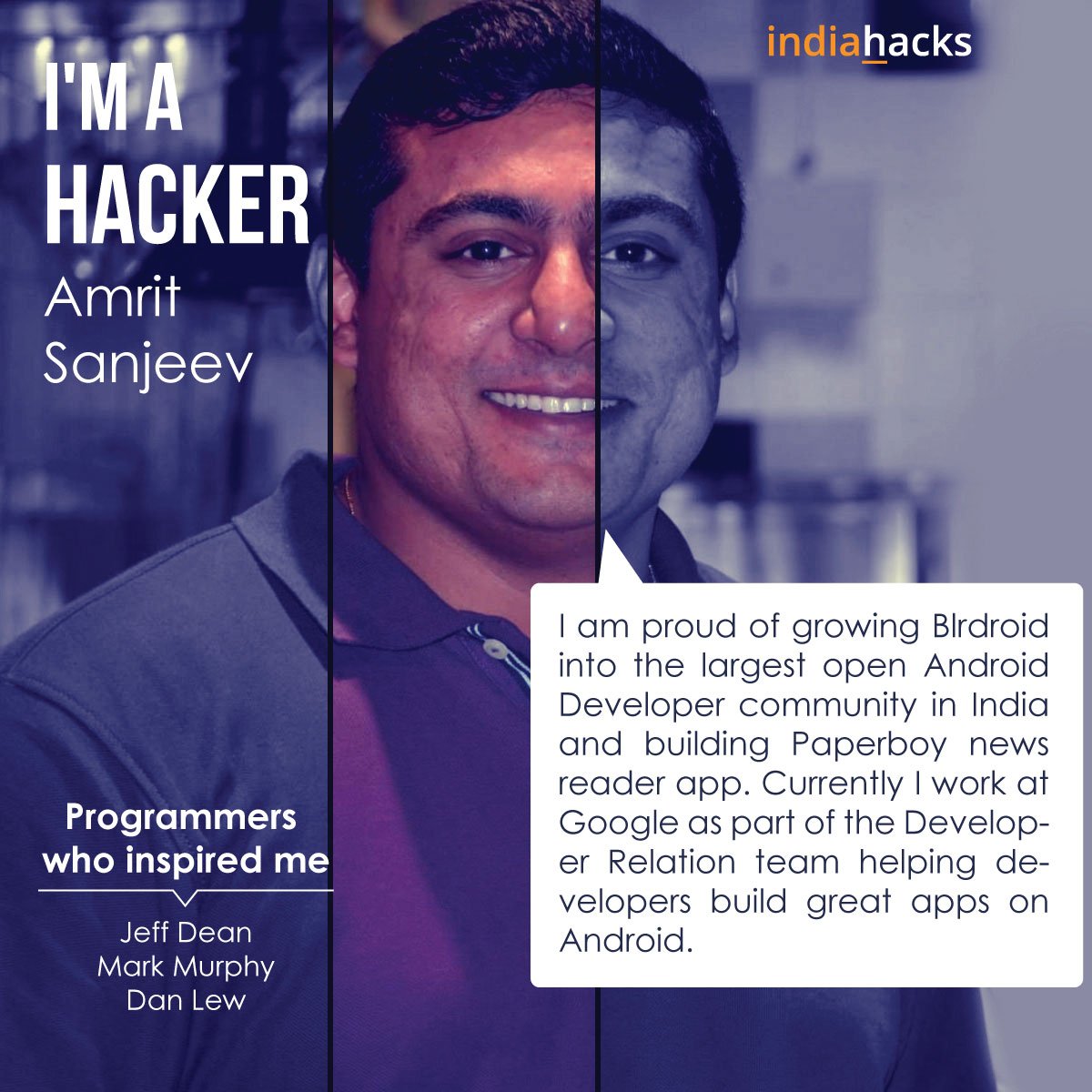HackerEarth's tweet image. Say hello to todays hacker @amsanjeev #Iamhacker #IndiaHacks