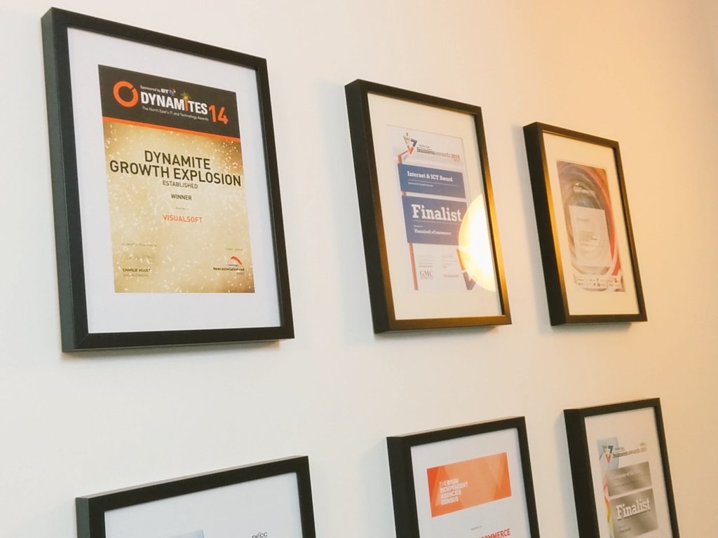 dynamonortheast's tweet photo. Cool to see our #dynamites14 award here at @Visualsoft - also @GPBullhound @NTAwards2015 :) ^JGS https://t.co/e5fEdLee65