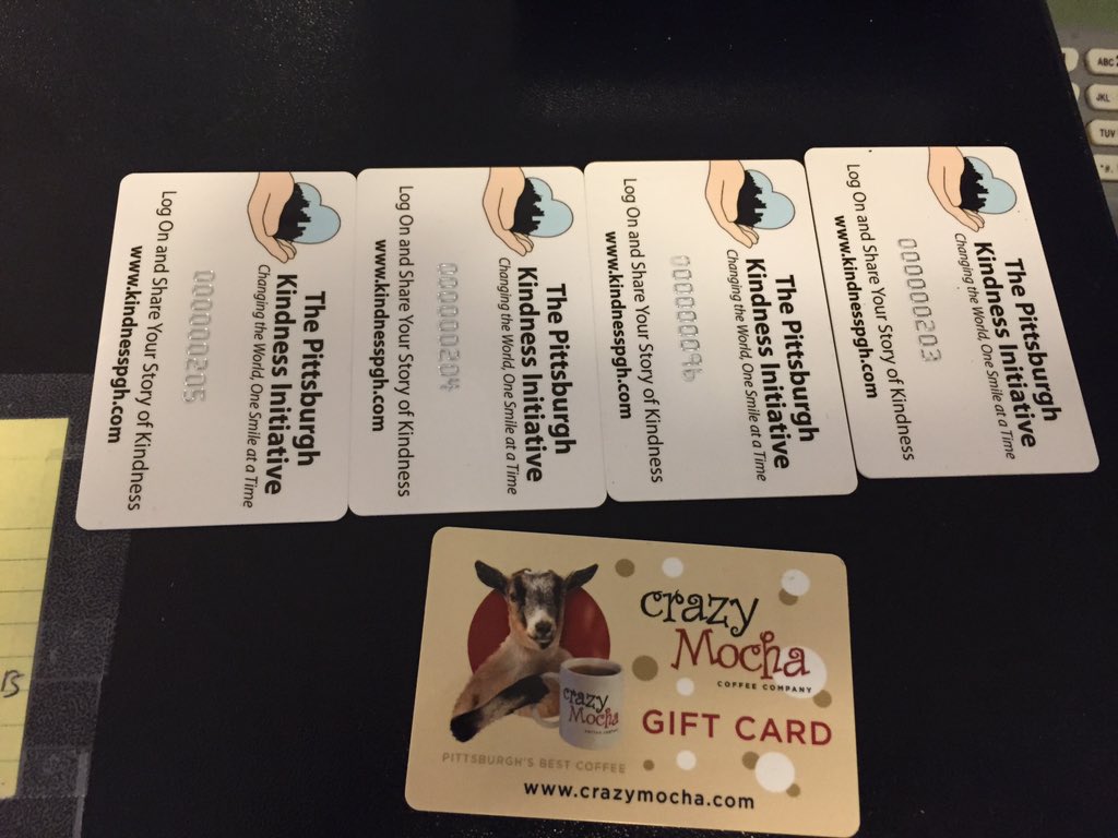 bekindpgh's tweet photo. .Anyone in #Shadyside this morning need a coffee? This one is on us! @Crazy_Mocha on Baum! 
#BeKindPGH #PayItForward https://t.co/aokIc0qszL