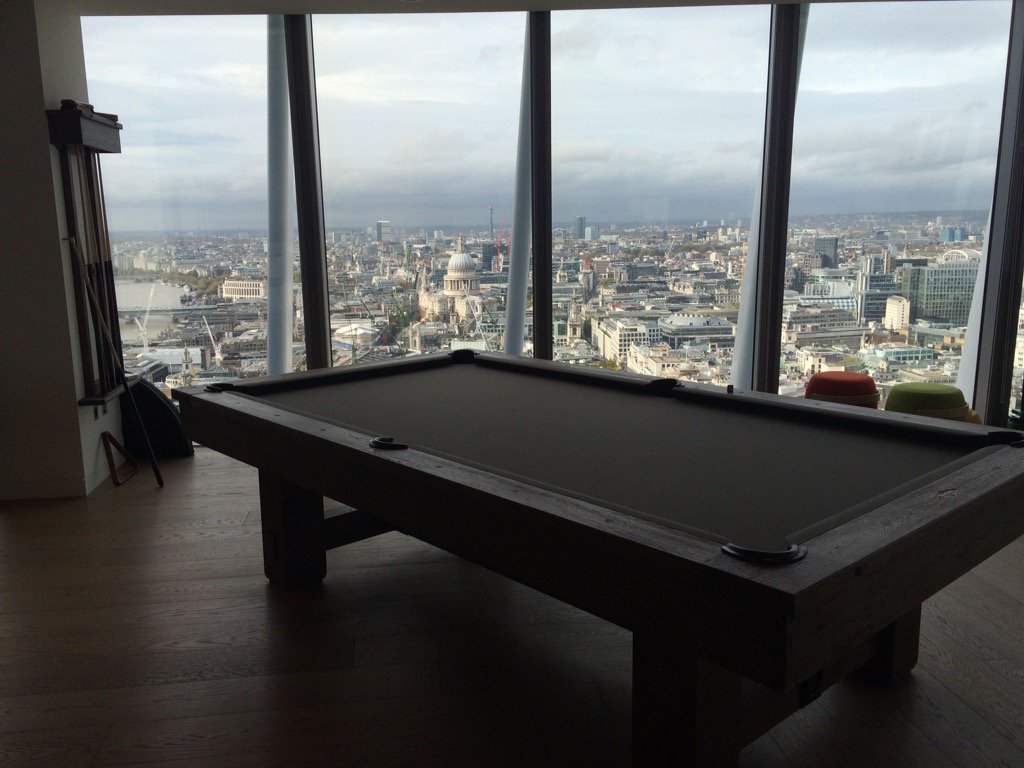 jprnic's tweet photo. Highest pool table in London? #officewithaview #inspiringfitout #cbretag client moves in @20fenchurch @CBRE_London https://t.co/vpgCP9GTcG