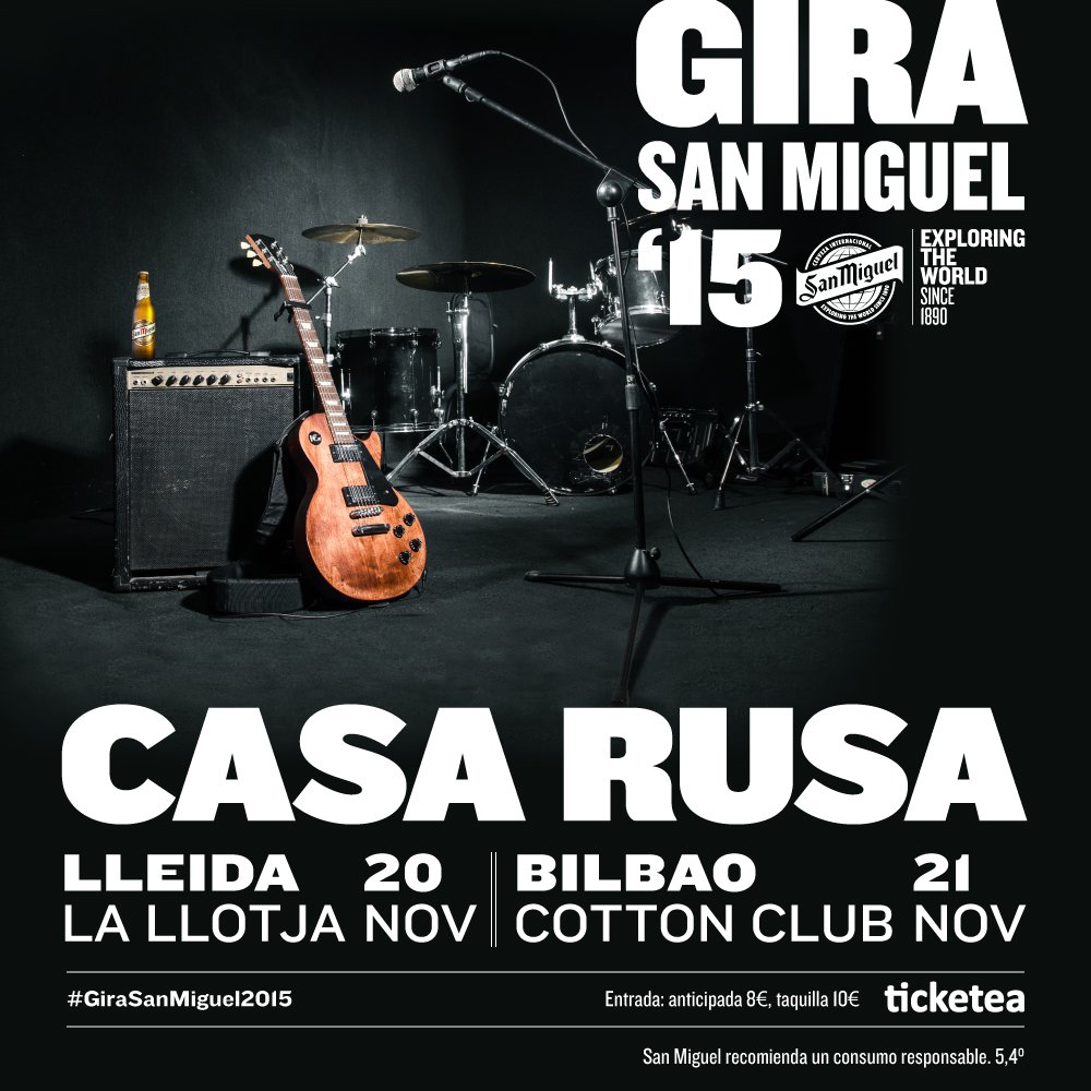Ilusionados con la #GiraSanMiguel2015 Nos vemos en #Lleida y #Bilbao
Entradas ya a la venta👉 ticketea.com