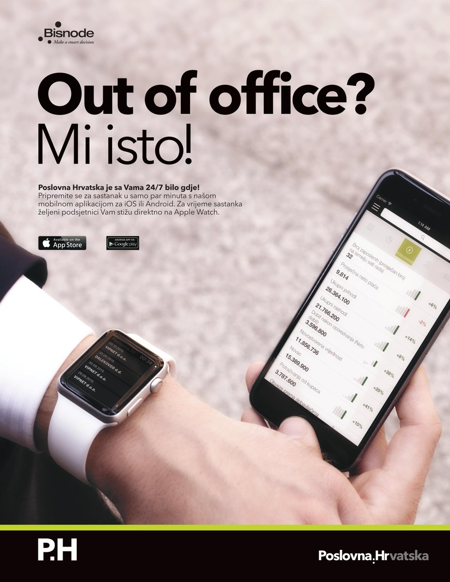 BisnodeCroatia's tweet photo. [NOVO]
Često ste izvan ureda, a trebate se pripremiti za sastanak? Rješenje - mobile app Poslovna Hrvatska Executive https://t.co/U7Lf0dcA1V