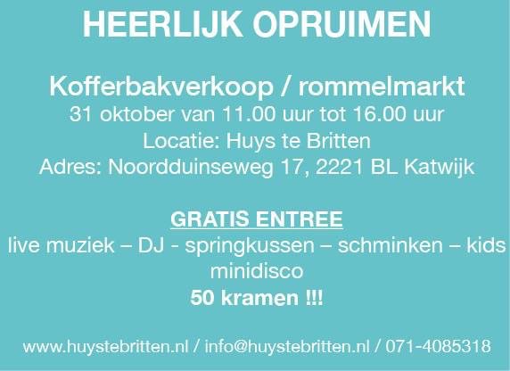 #kofferbakverkoop #rommelmarkt #koopjes #kindervermaak #live muziek zaterdag 11.00-16.00 <a href="/huystebritten/">Huys te Britten</a>