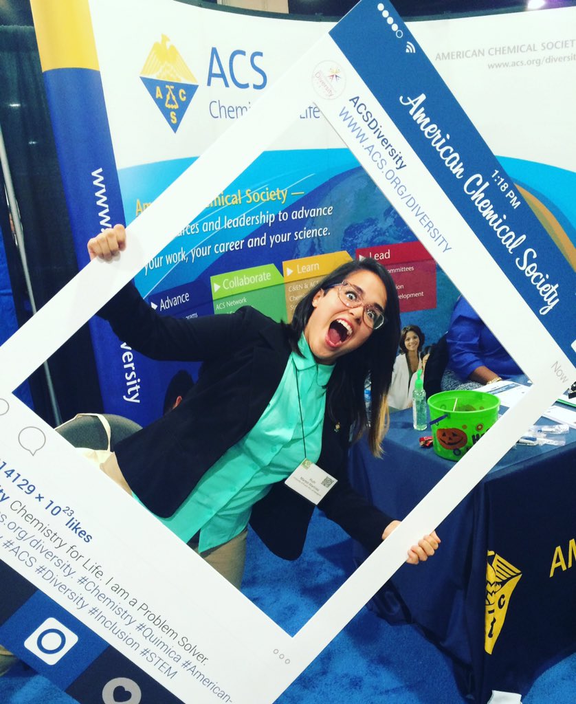 ACSDiversity's tweet photo. Ruth having a blast! Come take a selfie #Booth337 #sacnas2015 @sacnas #sacnas #sacnistas @AmerChemSociety #diversity https://t.co/NpObt4yYFs