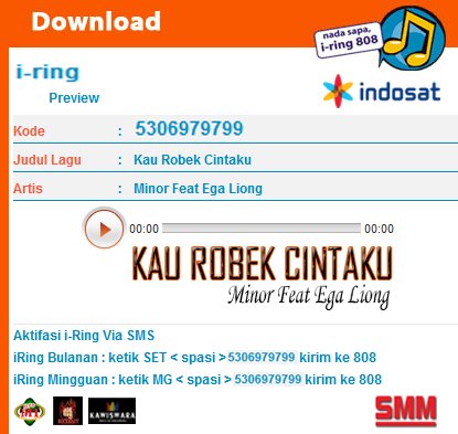 NadaSambungID's tweet image. aktivasi i-RING | KAU ROBEK CINTAKU by : MINOR feat Ega Liong |
@Arena_Musik
@IndosatMania
@Indosat
@BraderrrMINOR