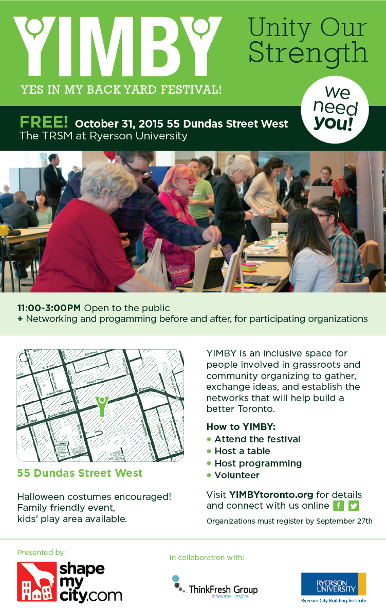 shapemycity's tweet photo. Start planning your Saturday @YIMBYtoronto! Free event 11-3! Opening remarks from @JohnTory https://t.co/WtYFBvNact https://t.co/eA7PBN595w