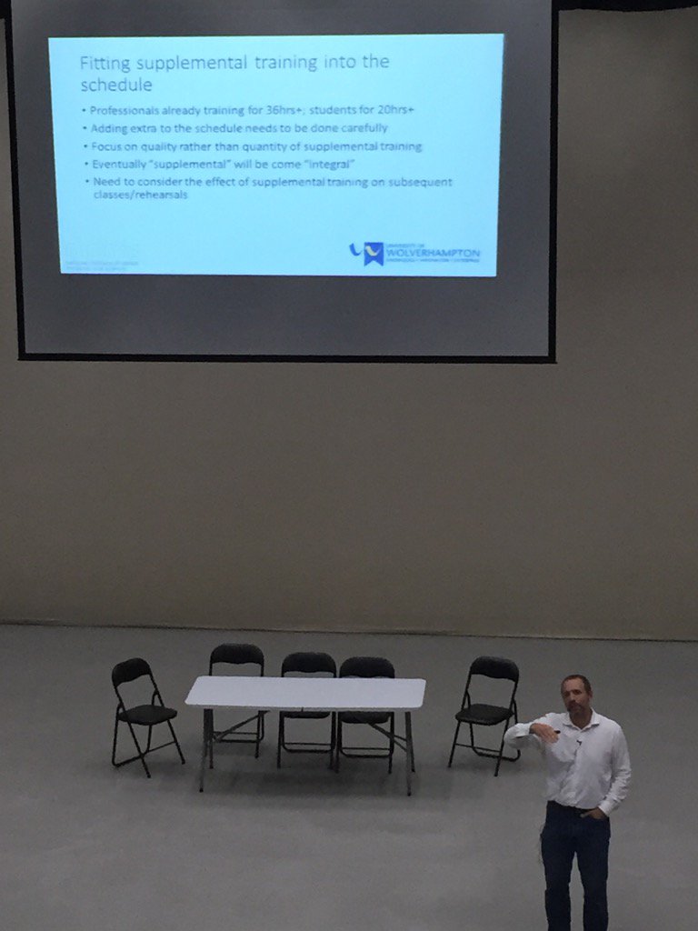 safeindance's tweet photo. SiDI advisor & @NIDMS_ partner Matt Wyon taking about supplemental training. @DanceUK #strongerdancer https://t.co/A1WBCJuMu2