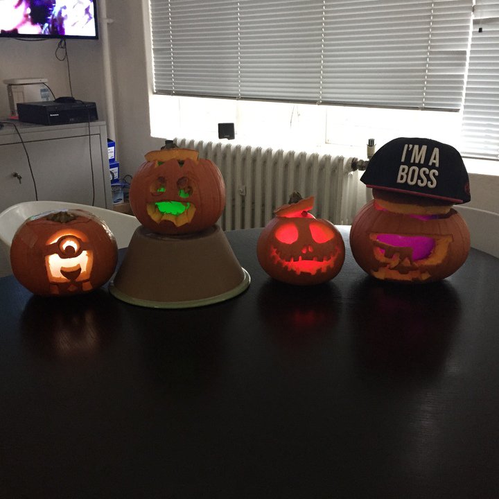 adazzle's tweet photo. We had a #pumpkin carving competition for #Halloween. We picked a winner, but who do you think has the best? https://t.co/gqWt7bTCu2