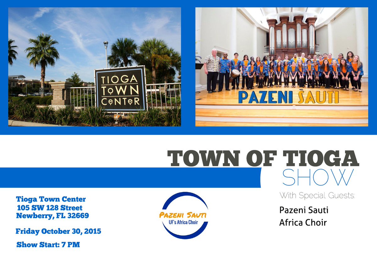PazeniSauti's tweet photo. Party with us tonight at Tioga Town Center at 7 PM as we perform our favorite #songs! #pazenisauti #choir #TGIF https://t.co/h7GhBu5Jj6