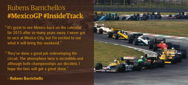 rubarrichello's tweet photo. My #insidetrack @UPS #vivaMexico https://t.co/I1NqF0080L