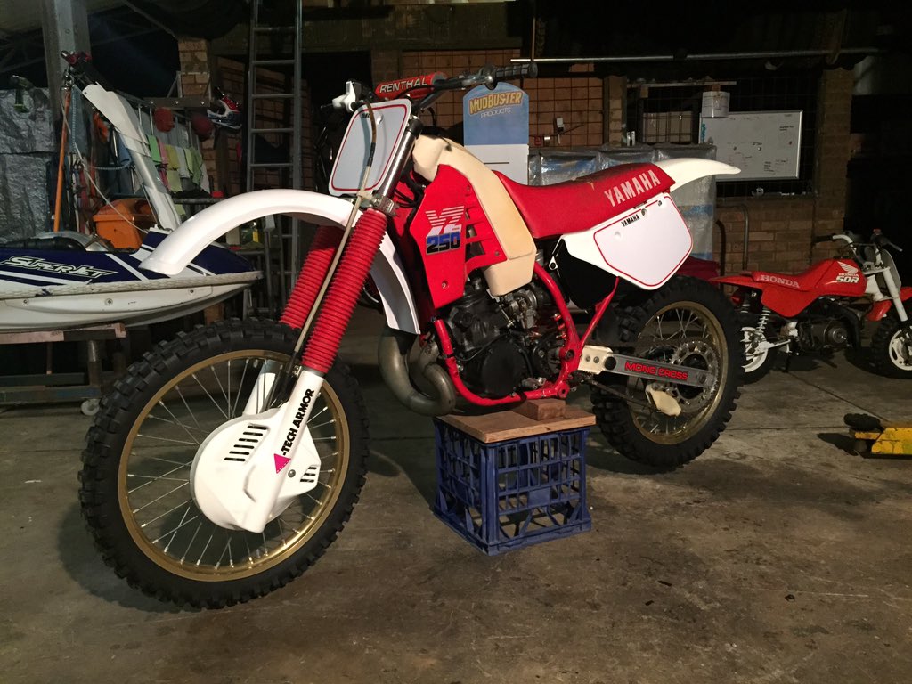 JoshBrookes's tweet photo. My YZ250 game is strong. Ready for a spin around tomorrow... Bed time for me. https://t.co/VeOAb3fTIg
