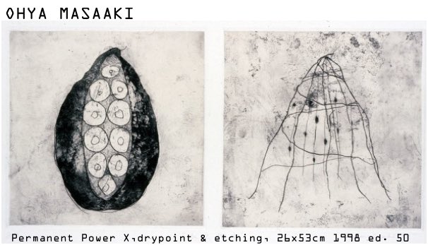 ThecaGallery's tweet photo. Enjoying OHYA MASAAKI's #artwork "Permanent Power" ( x, drypoint &amp; etching, 26x53cm., 1998, ed.50)
#drypoint https://t.co/E96sRNtsu6