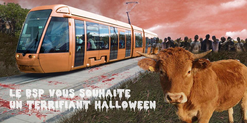 Le #tramtrain #hautviennois devient un train fantôme ce week-end ! Le BSP vous souhaite un Happy #Halloween !