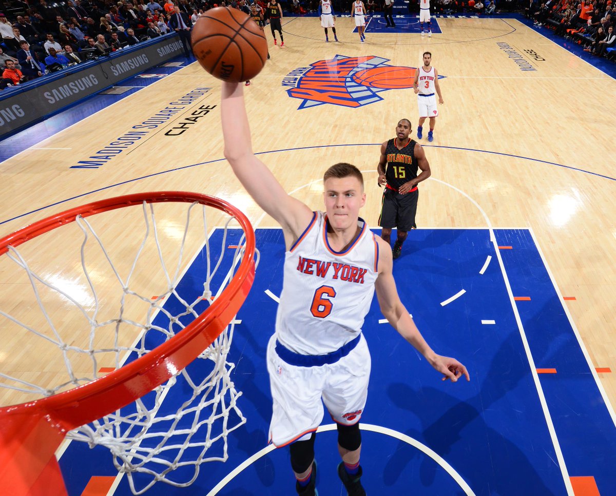NBA's tweet photo. In his MSG debut, @kporzee electrifies the crowd to lead Thursday's Top 5 Plays!  https://t.co/Vd6Mw61kFa https://t.co/6kLvRzD8ny